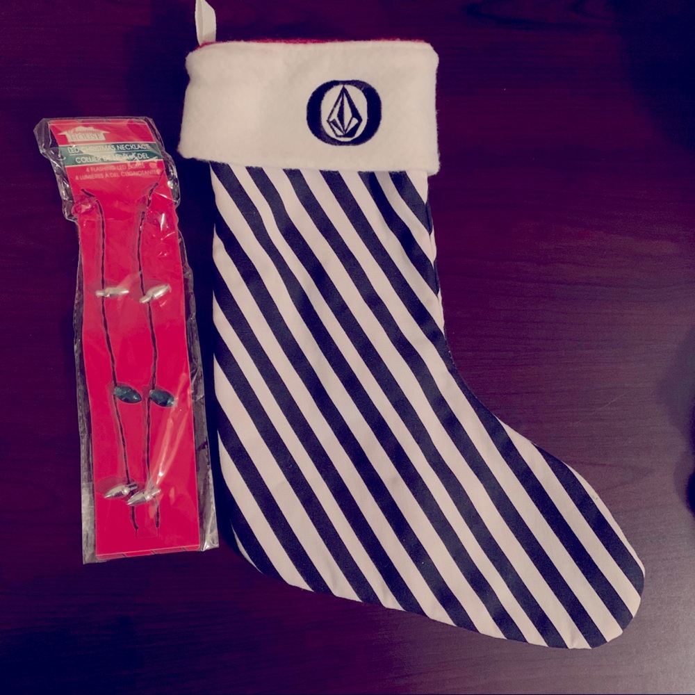 Volcom Christmas Stocking and LED Necklace